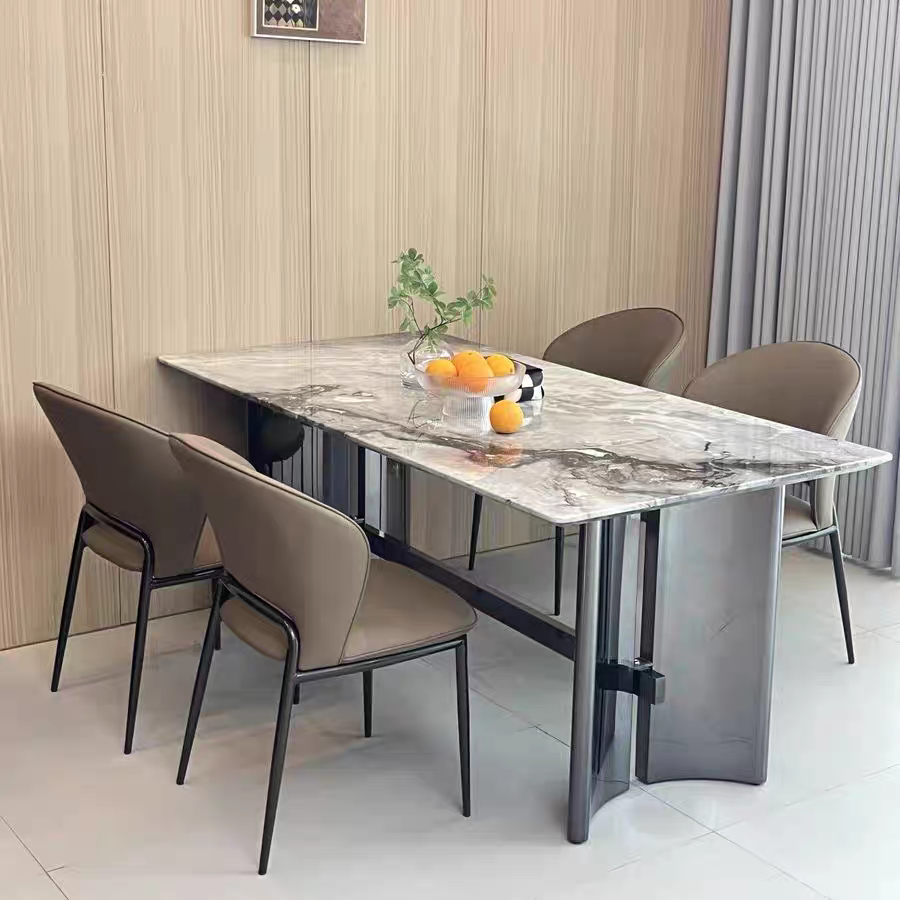 Opulent Luxe Extendable Marble Dining Table