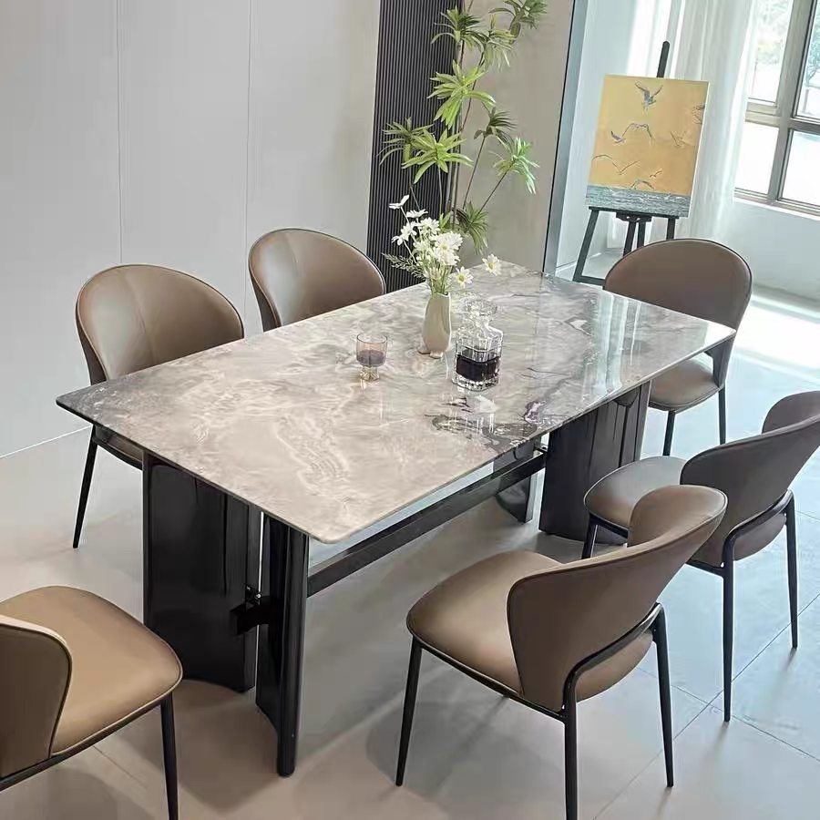 Opulent Luxe Extendable Marble Dining Table
