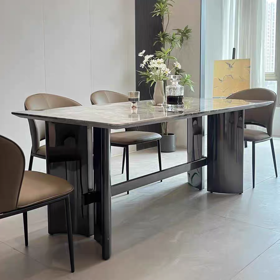 Opulent Luxe Extendable Marble Dining Table