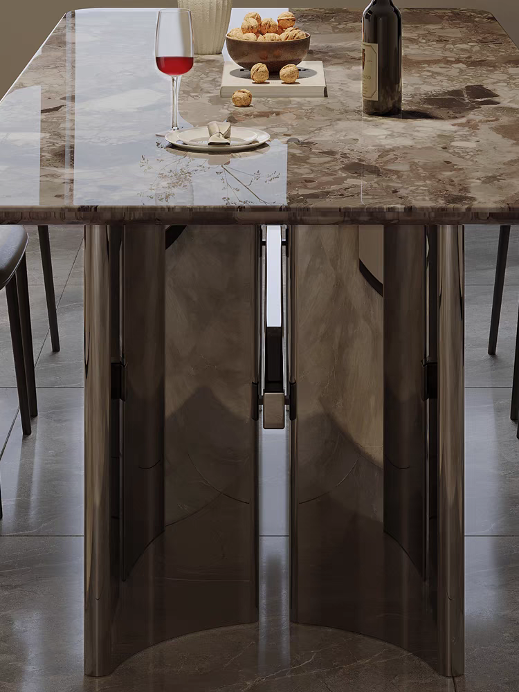 Opulent Luxe Extendable Marble Dining Table