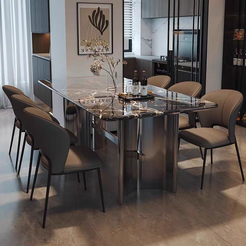 Opulent Luxe Extendable Marble Dining Table