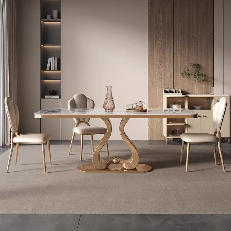 LuxeWave Marble Dining Table