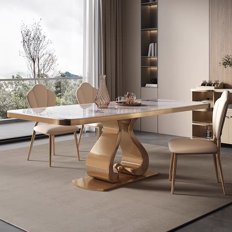 LuxeWave Marble Dining Table
