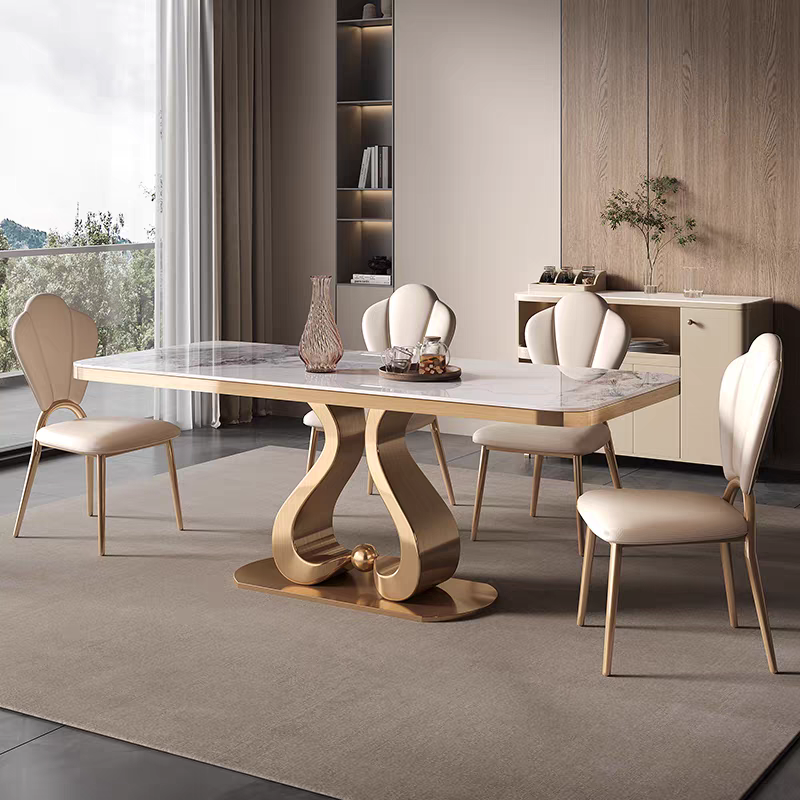 LuxeWave Marble Dining Table
