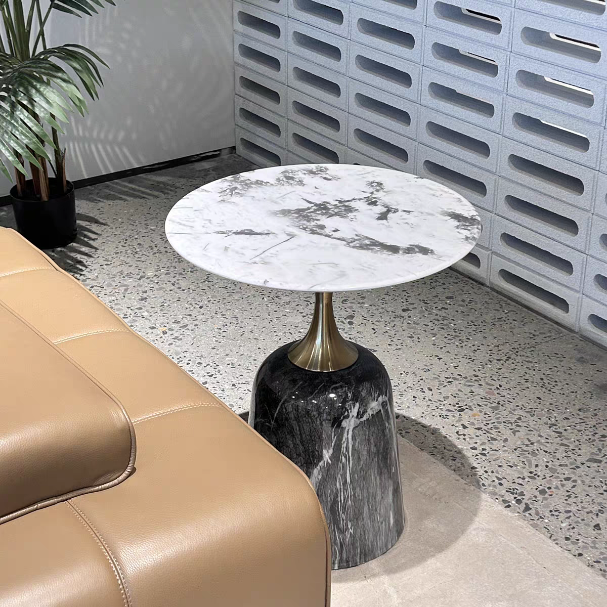 Opulent Luxe Marble Side Table