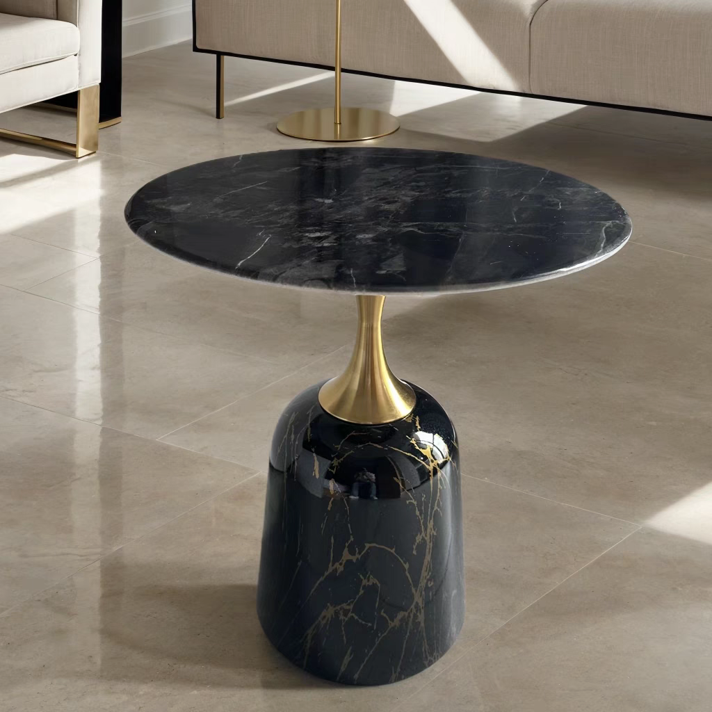 Opulent Luxe Marble Side Table