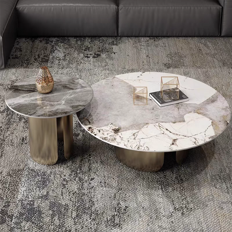 LuxeVine Marble Coffee Table Set