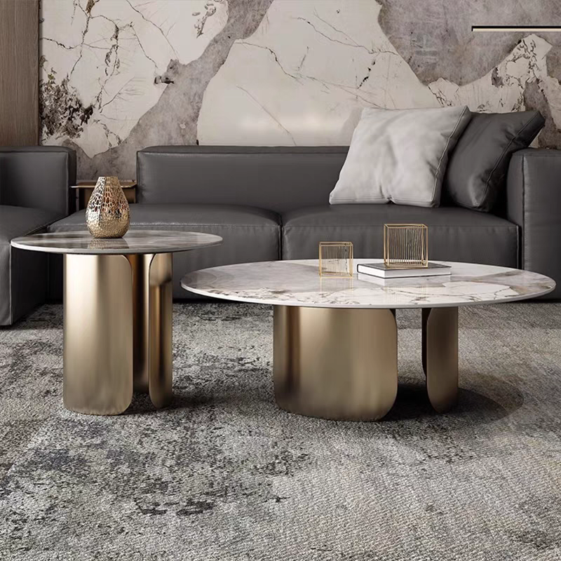 LuxeVine Marble Coffee Table Set