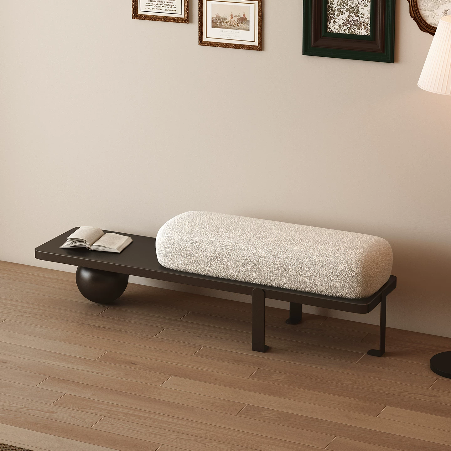 Luna Comfort Bouclé Shoe Bench