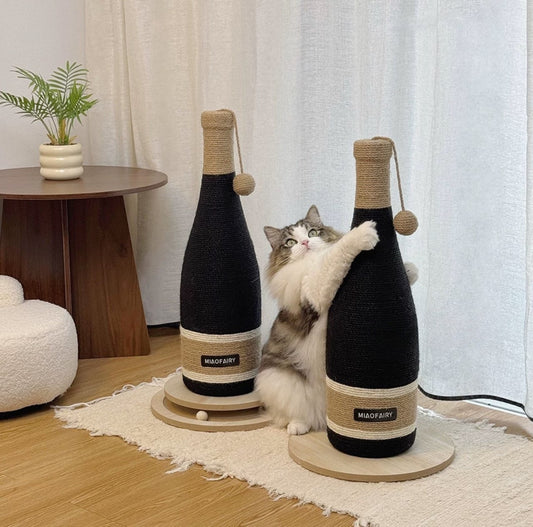 Luxury Cat Scratcher Post – Wine Bottle Design