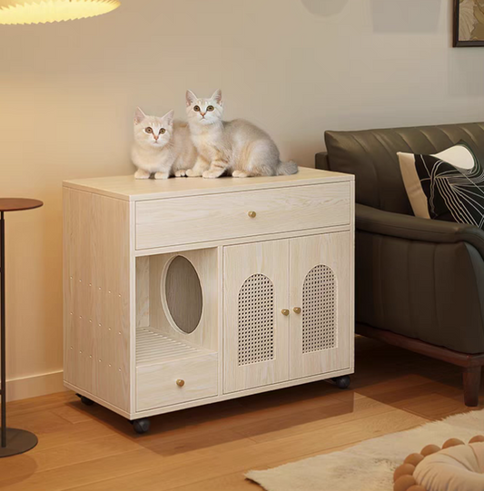 PurrNook Luxe Multi-Function Cat Cabinet & Litter Box Enclosure