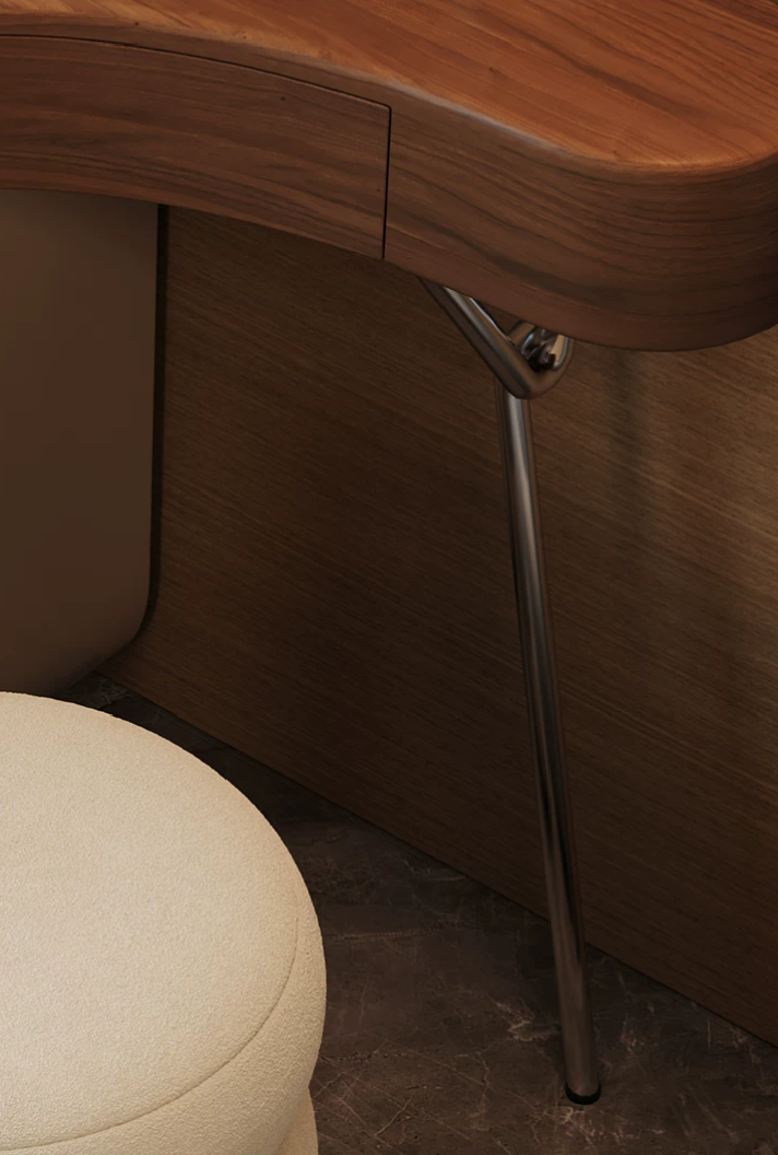 Aria Curve™ Corner Dressing Table with 360° LED Mirror