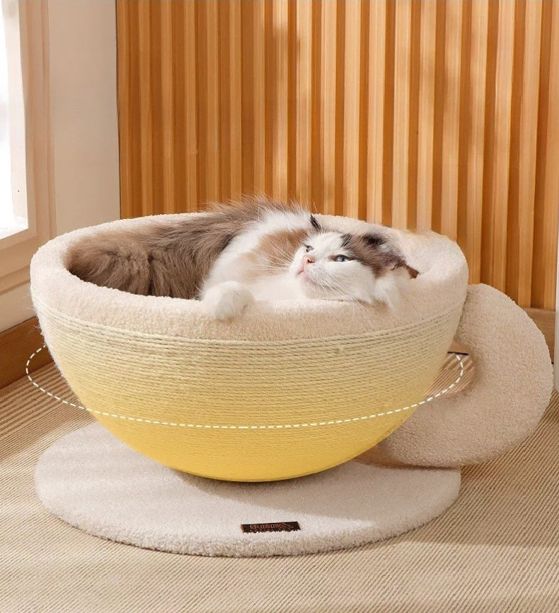 PurrBrew™ Coffee Cup Cat Scratcher & Deep Sleep Bed