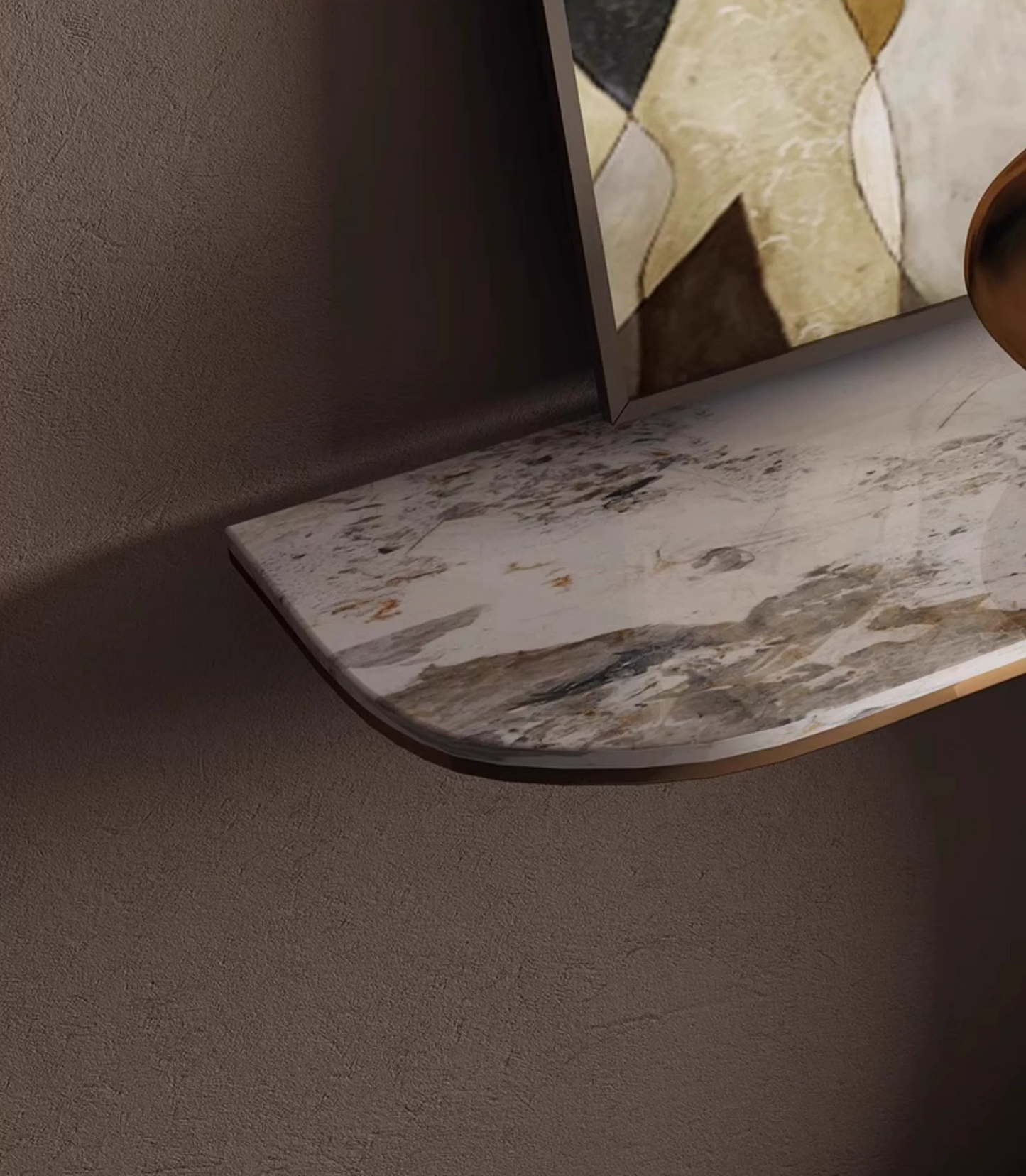 Aurora Curve Marble Console Table