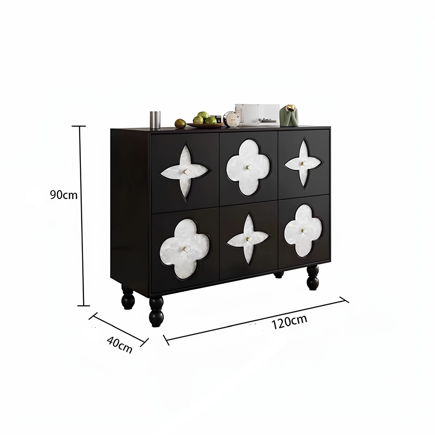 Lumière Fleur French-Style Storage Sideboard Cabinet