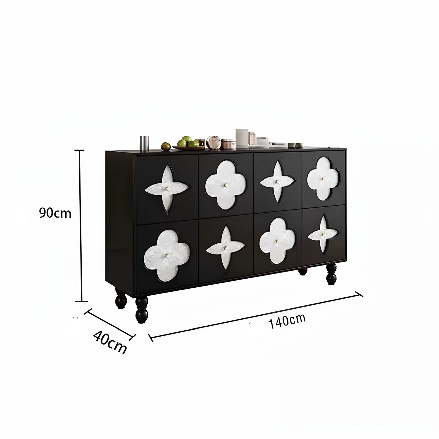 Lumière Fleur French-Style Storage Sideboard Cabinet