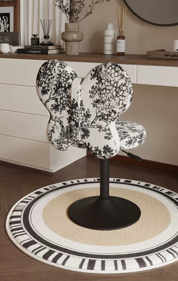 Butterfly Wing Adjustable Swivel Vanity Chair