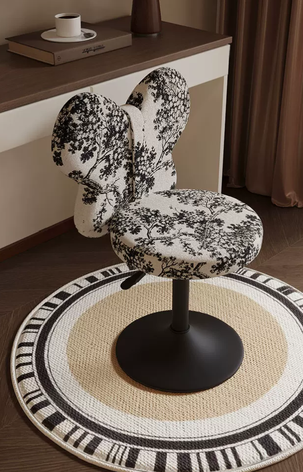 Butterfly Wing Adjustable Swivel Vanity Chair