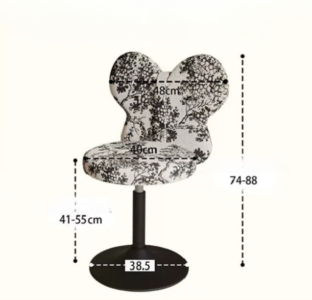 Butterfly Wing Adjustable Swivel Vanity Chair