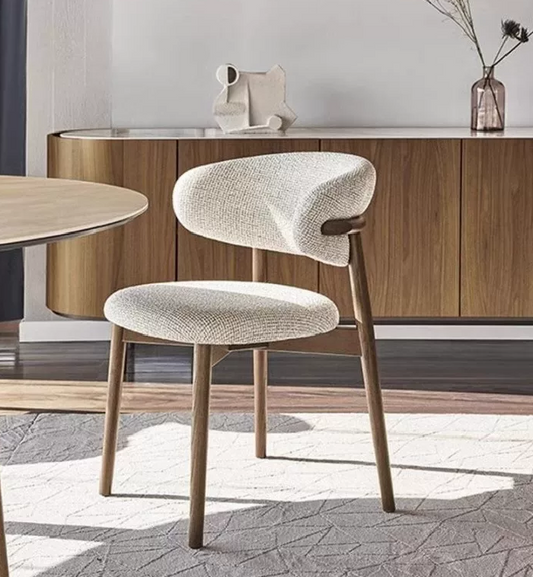 Lunara Luxe Solid Wood Fabric Dining Chair