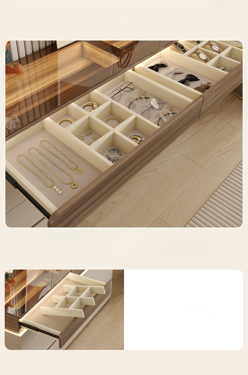 LuxeVault™ Illuminated Jewelry & Storage Island