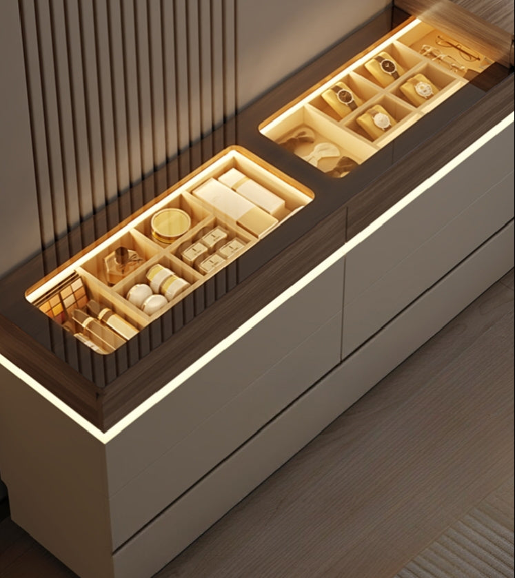 LuxeVault™ Illuminated Jewelry & Storage Island