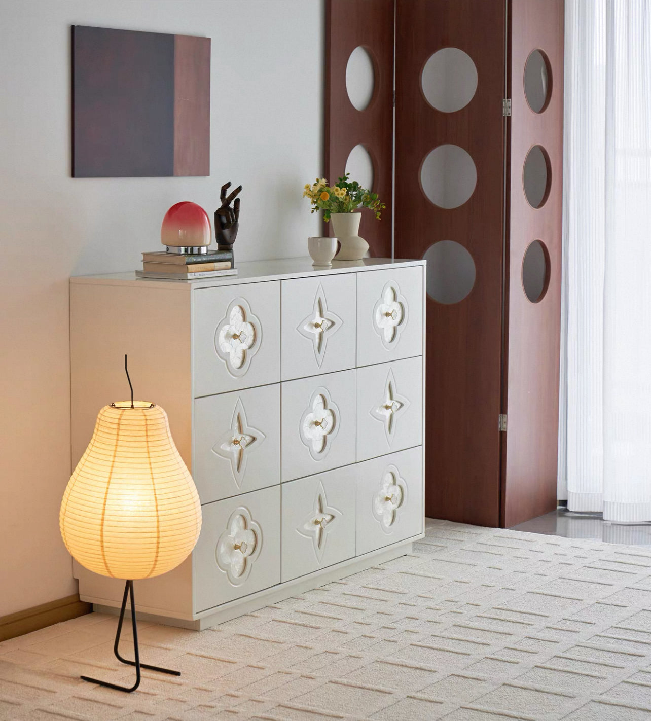 Aurora Shell Nine-Drawer Cabinet