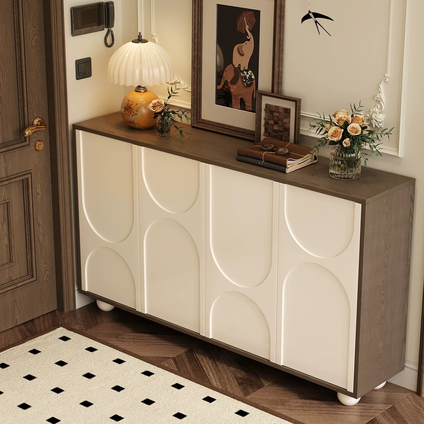 LunaCurve Modern Shoe & Storage Cabinet