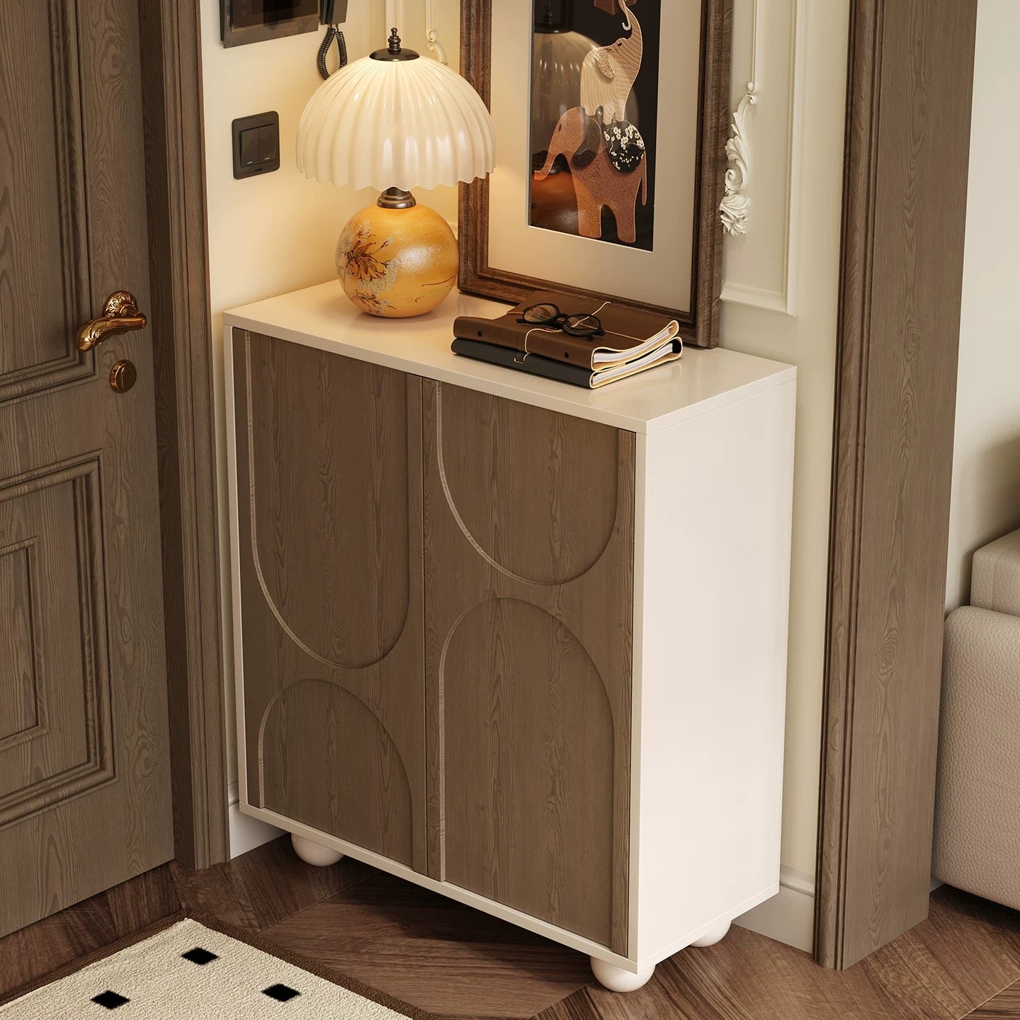 LunaCurve Modern Shoe & Storage Cabinet