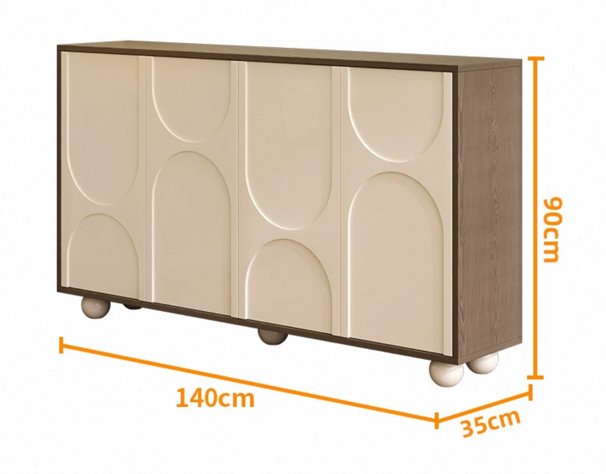 LunaCurve Modern Shoe & Storage Cabinet