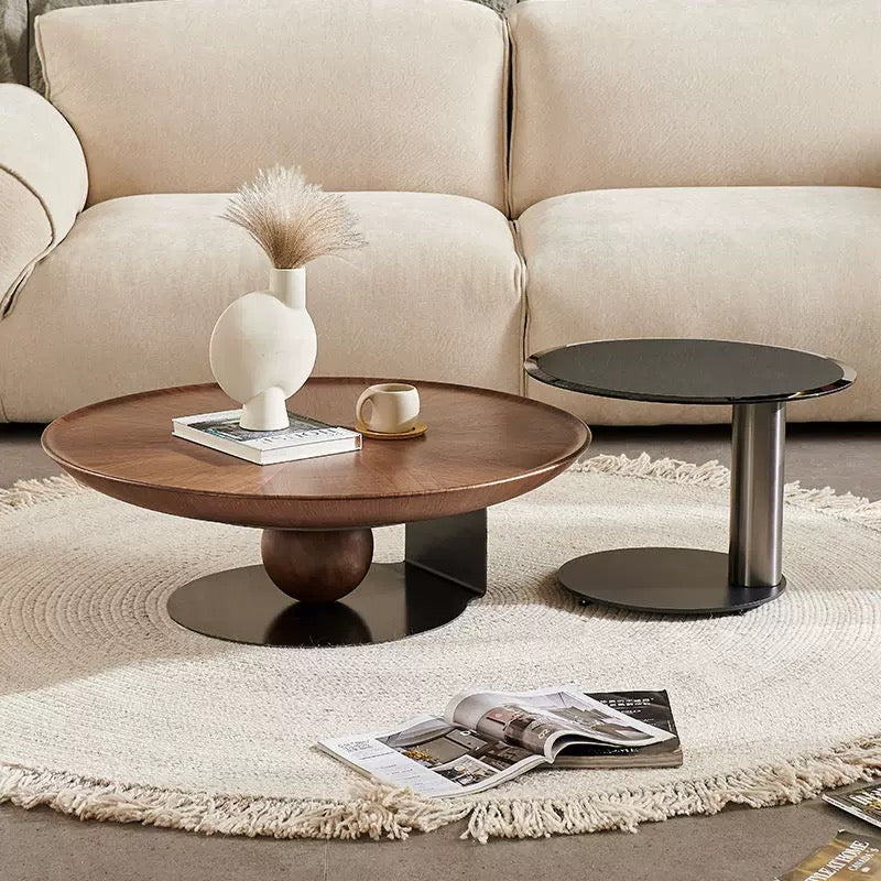 AeroWave Walnut Duo Coffee Table Set