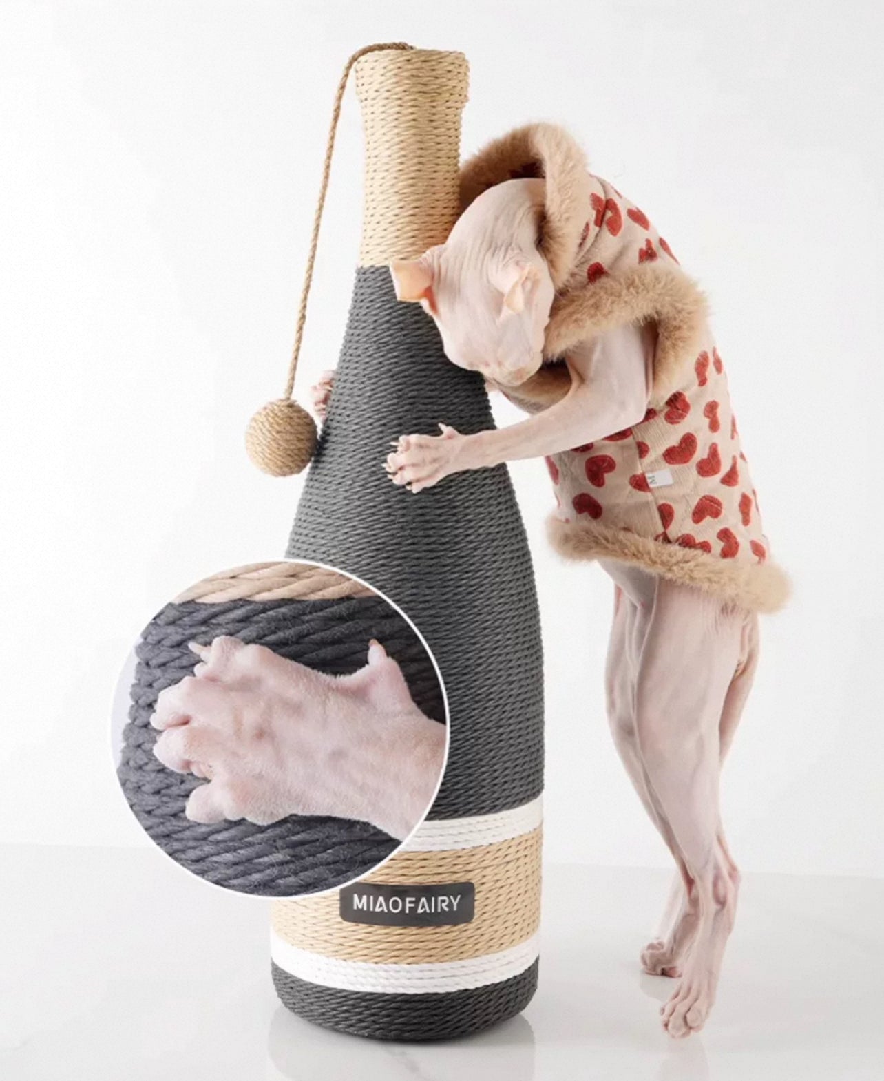 Luxury Cat Scratcher Post – Wine Bottle Design