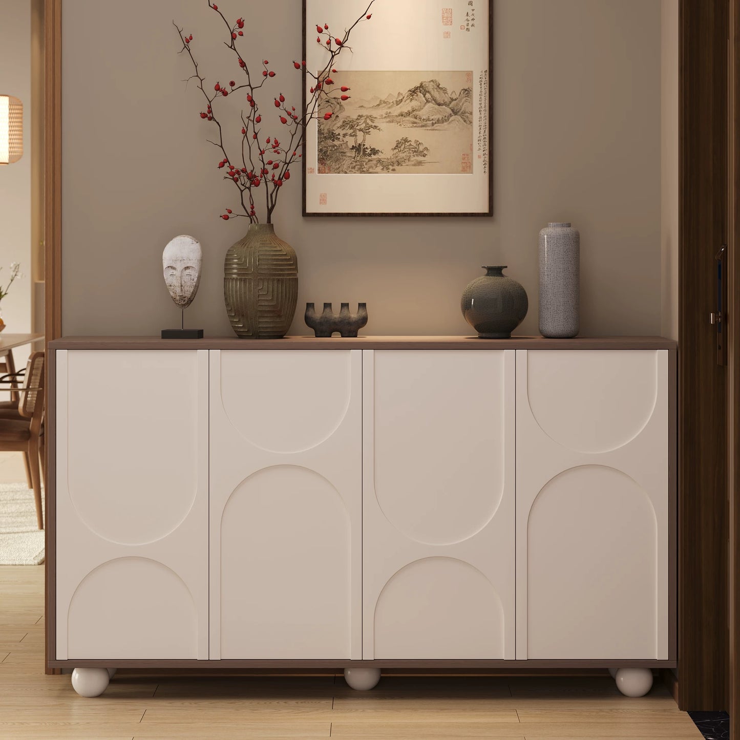 LunaCurve Modern Shoe & Storage Cabinet