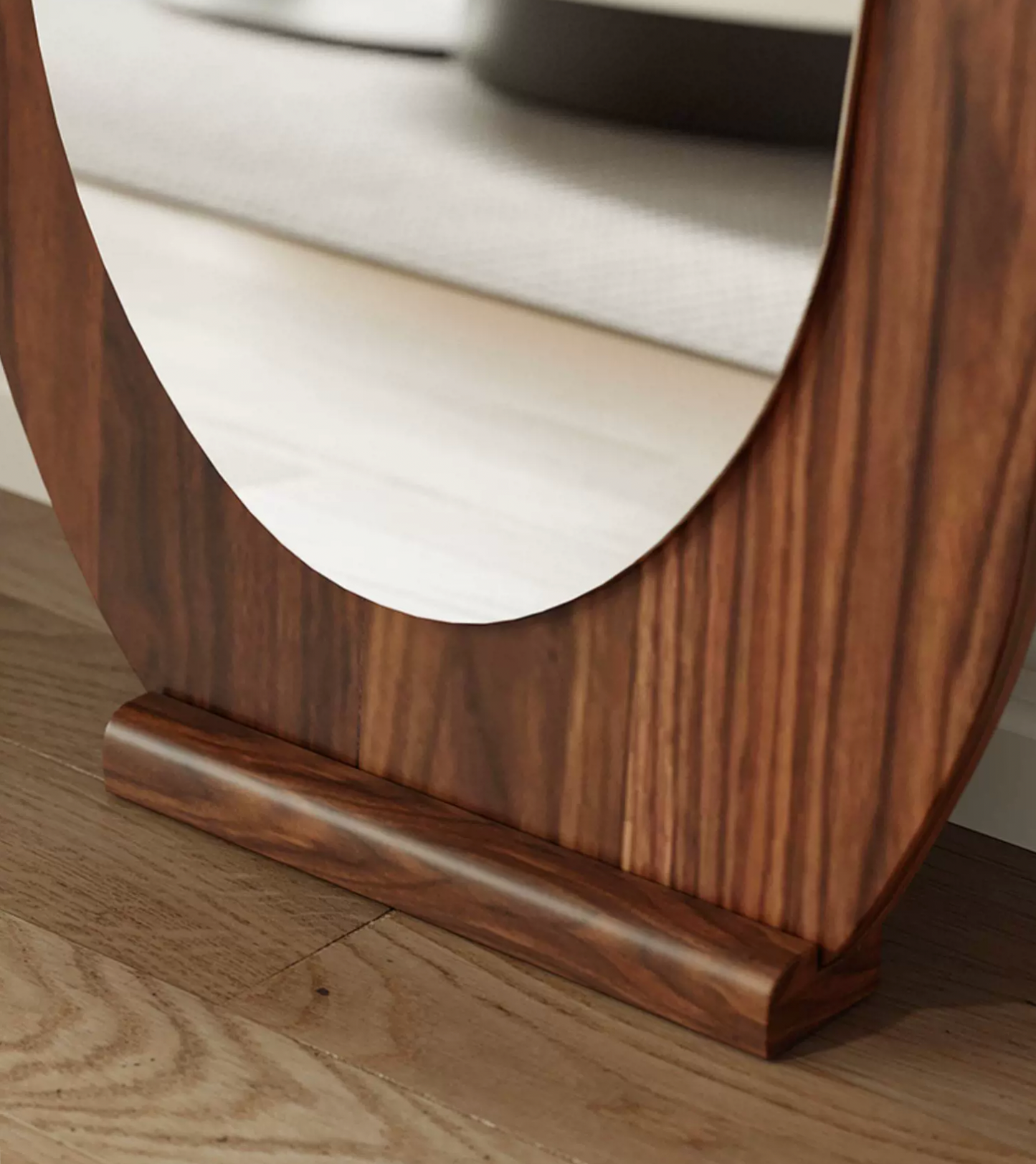 Aura Curve™ Irregular Solid Wood Full-Length Floor Mirror