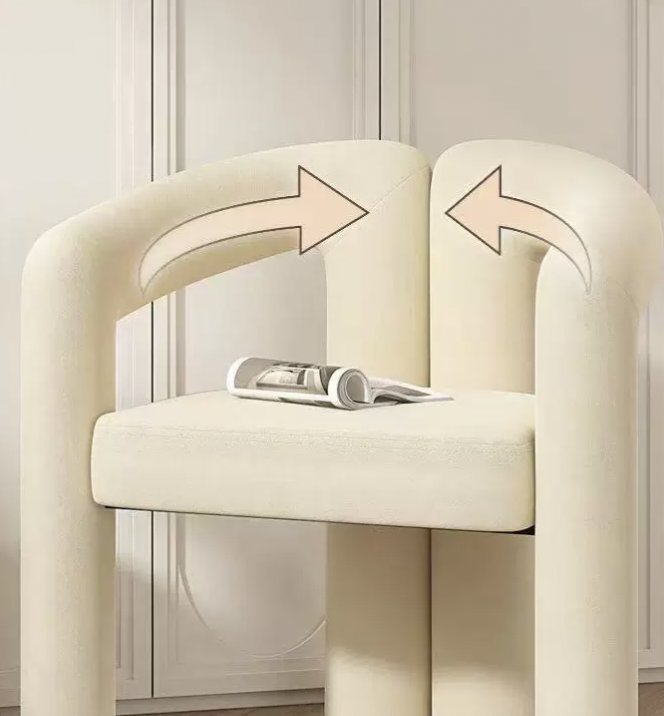Luna Embrace™ Cream Velvet Cosmetic Chair