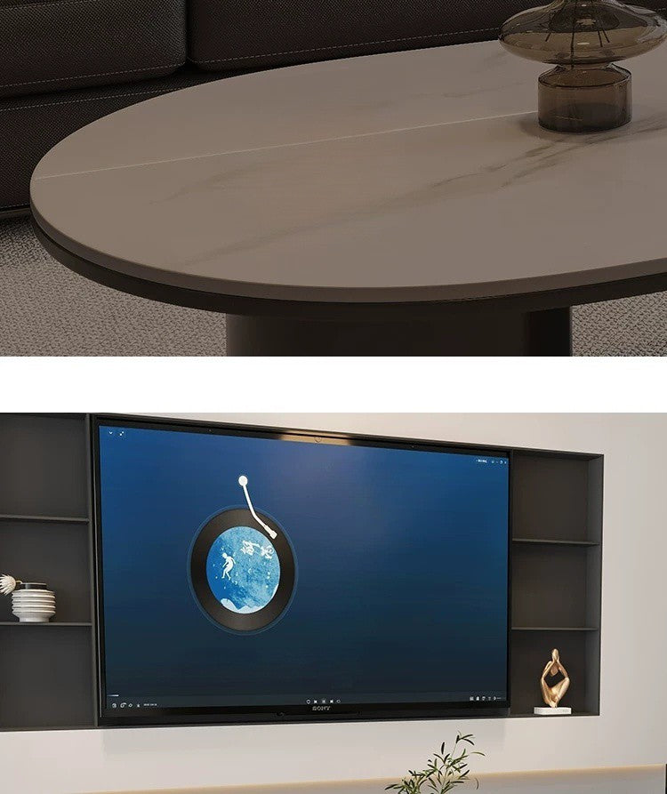 LunaStone™ Modern Marble Coffee Table with Storage