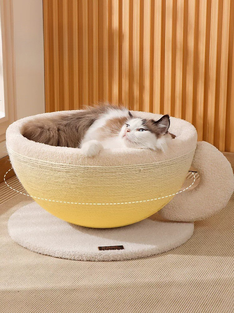 PurrBrew™ Coffee Cup Cat Scratcher & Deep Sleep Bed