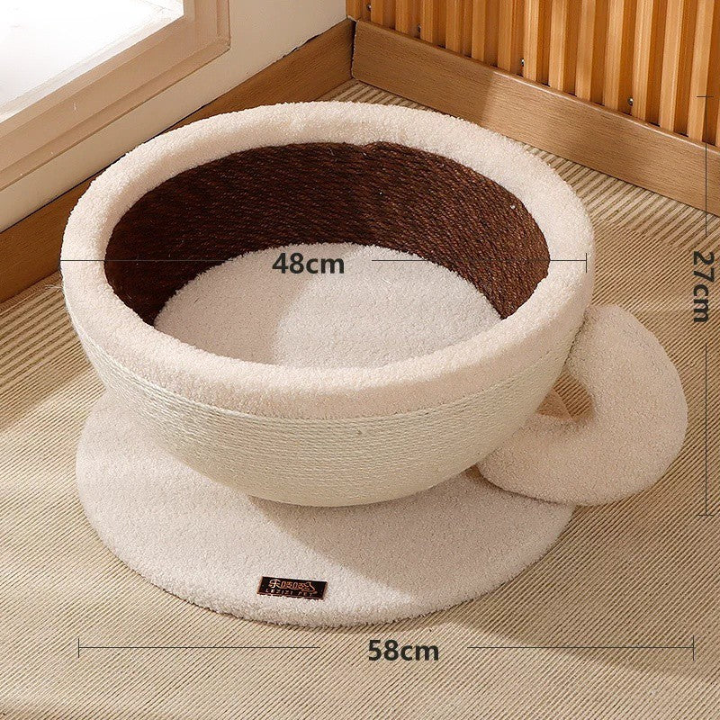PurrBrew™ Coffee Cup Cat Scratcher & Deep Sleep Bed