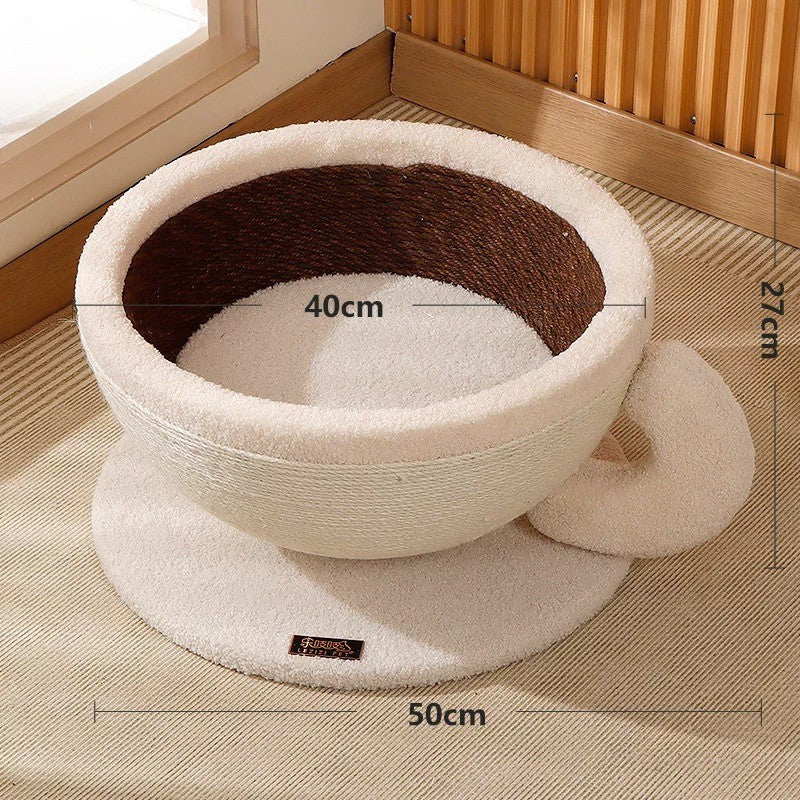 PurrBrew™ Coffee Cup Cat Scratcher & Deep Sleep Bed