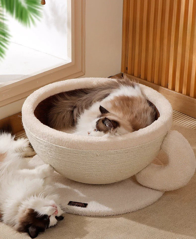 PurrBrew™ Coffee Cup Cat Scratcher & Deep Sleep Bed