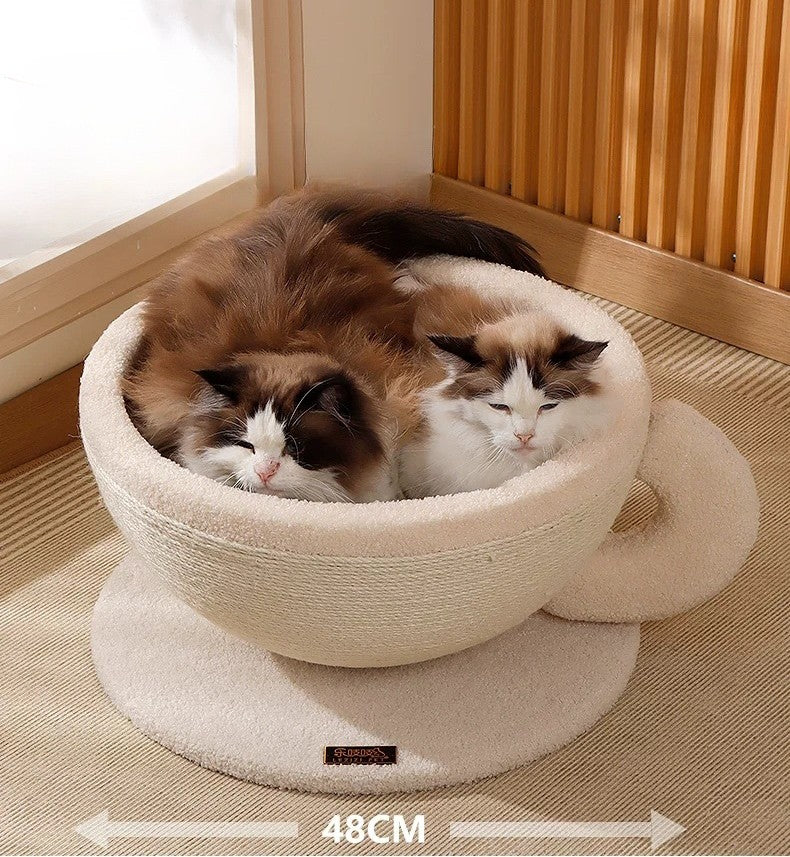 PurrBrew™ Coffee Cup Cat Scratcher & Deep Sleep Bed