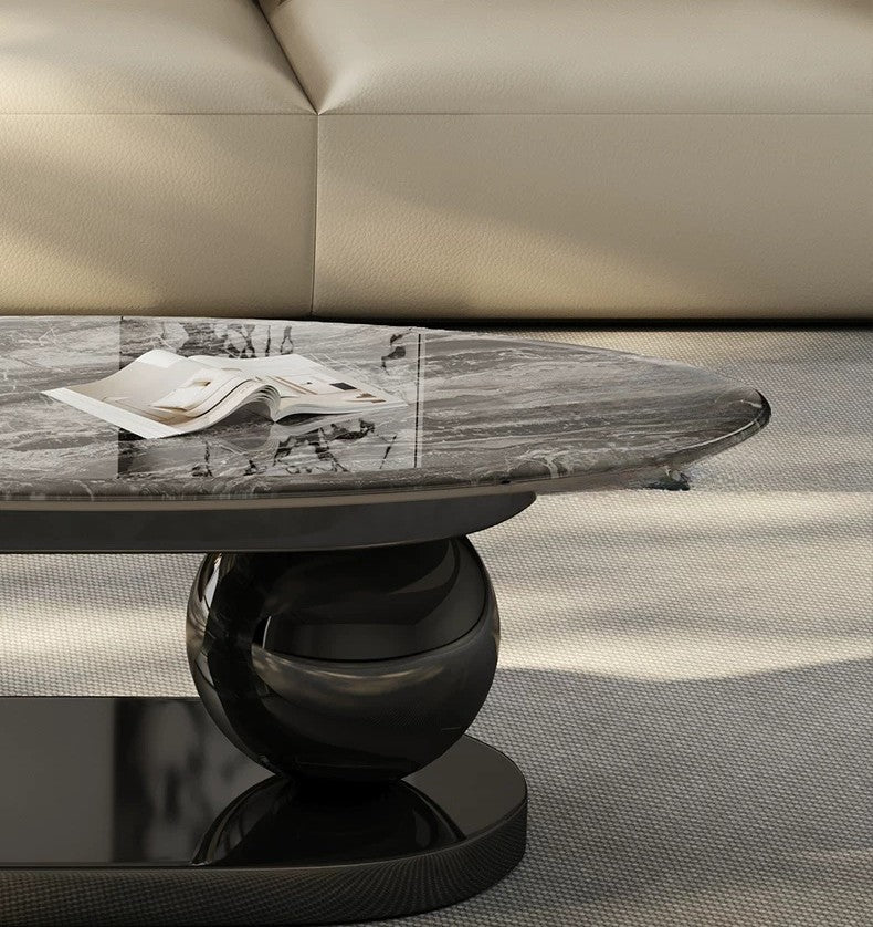 Aurora Curve Microcrystalline Stone Coffee Table Set