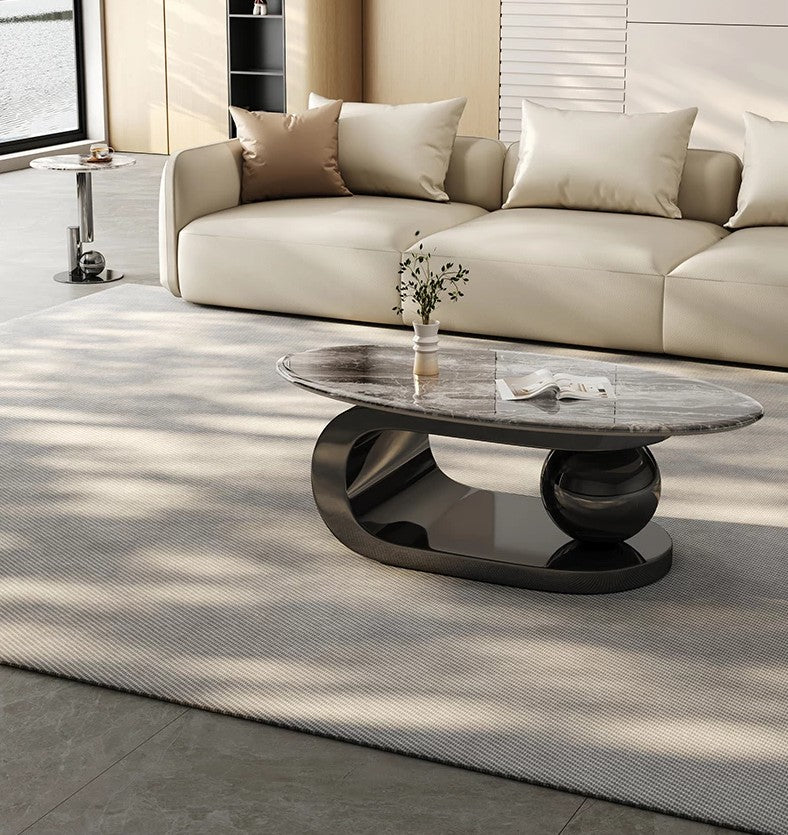 Aurora Curve Microcrystalline Stone Coffee Table Set