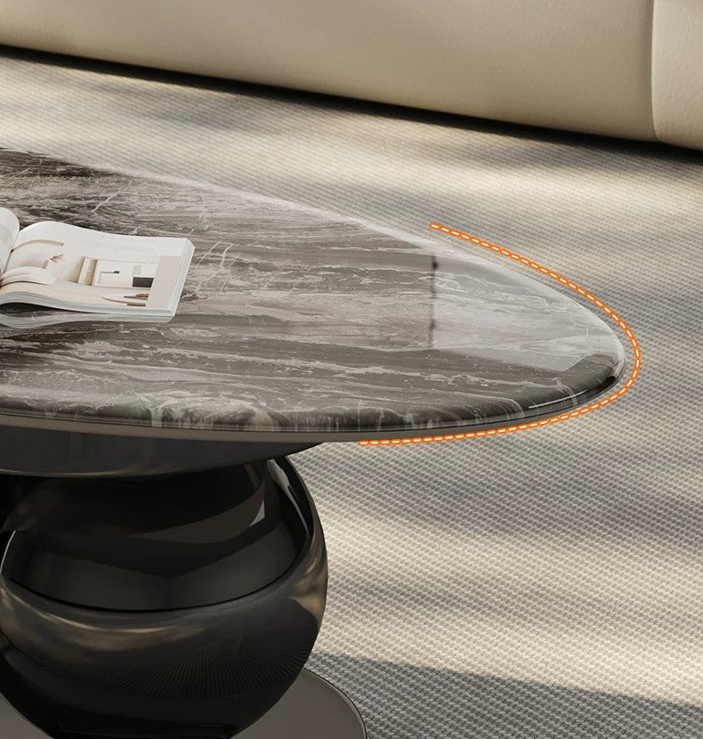 Aurora Curve Microcrystalline Stone Coffee Table Set