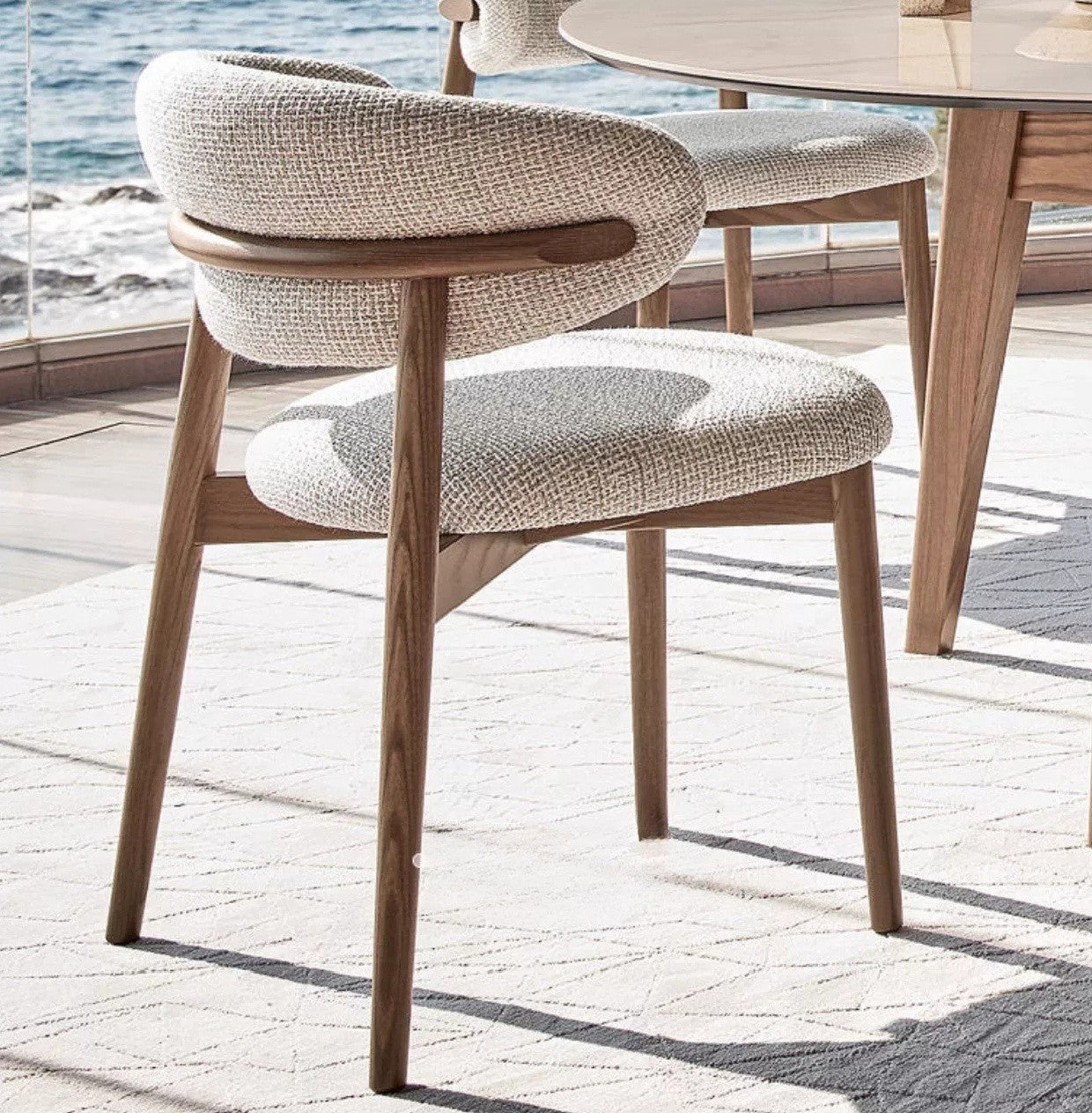 Lunara Luxe Solid Wood Fabric Dining Chair