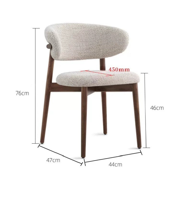 Lunara Luxe Solid Wood Fabric Dining Chair
