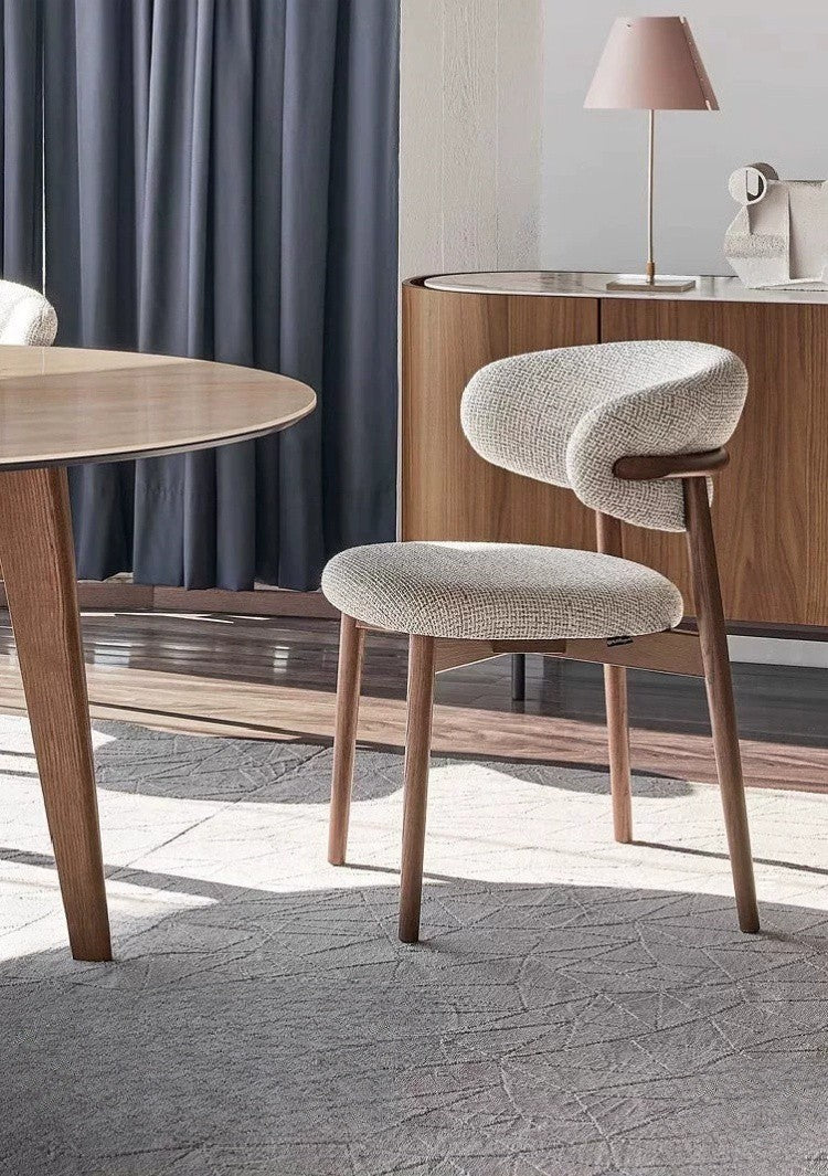 Lunara Luxe Solid Wood Fabric Dining Chair