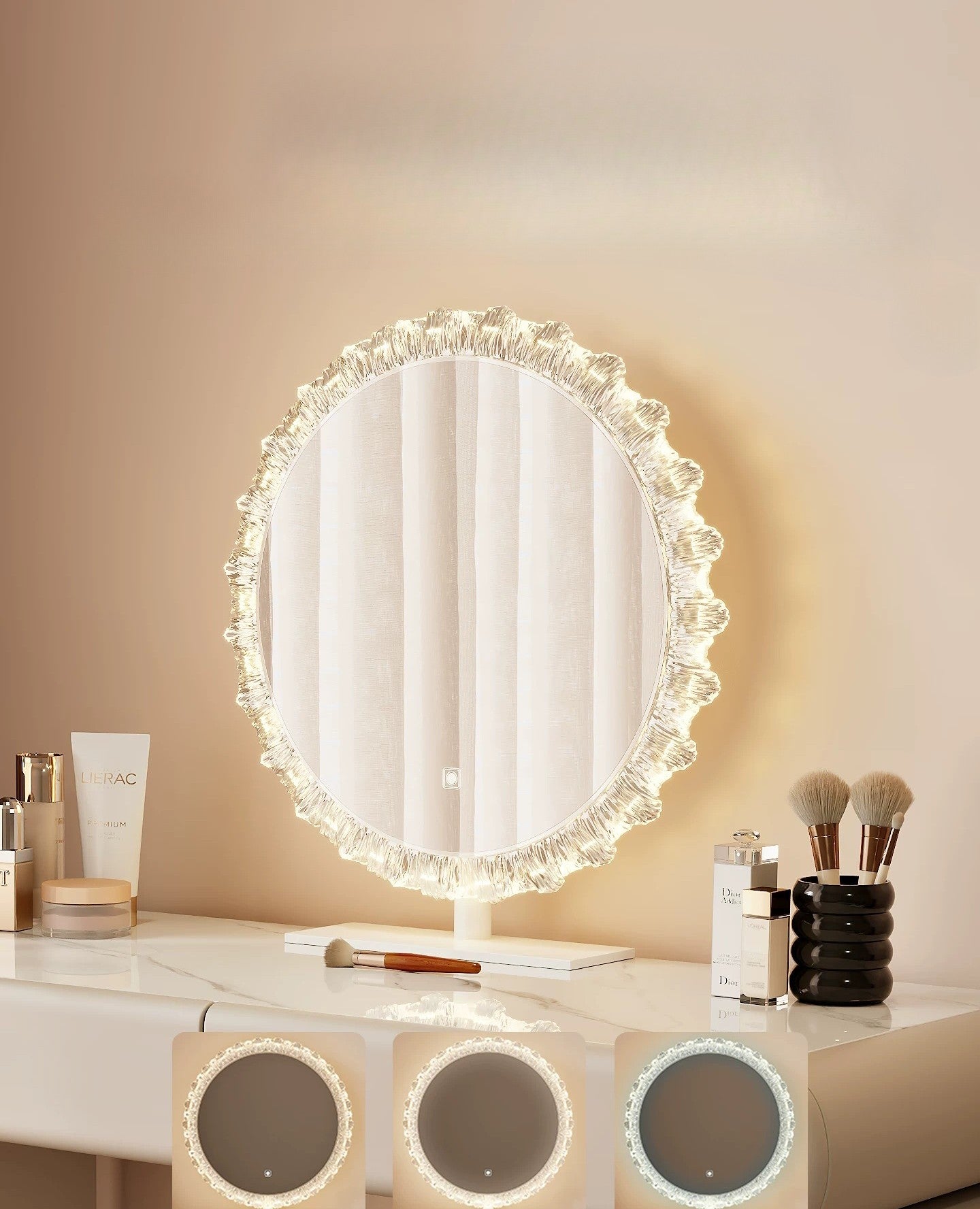 Aurora Luxe Modular Vanity Table with LED Mirror