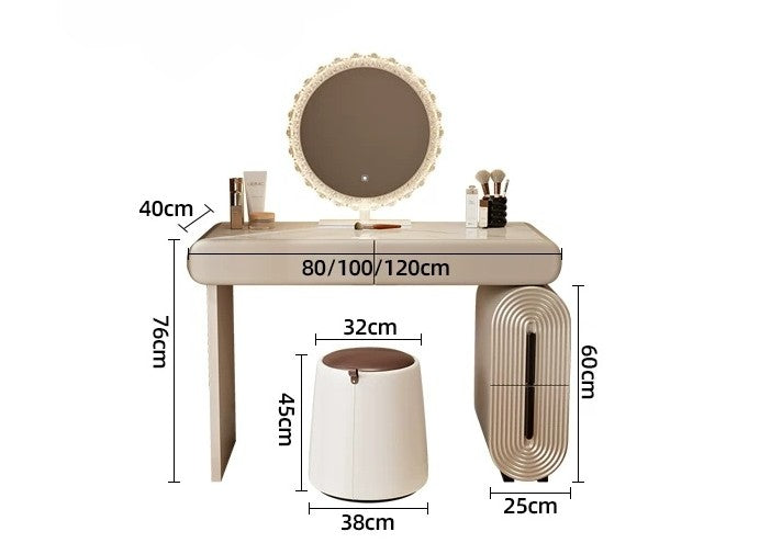 Aurora Luxe Modular Vanity Table with LED Mirror