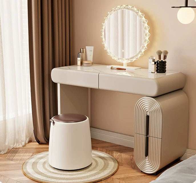 Aurora Luxe Modular Vanity Table with LED Mirror